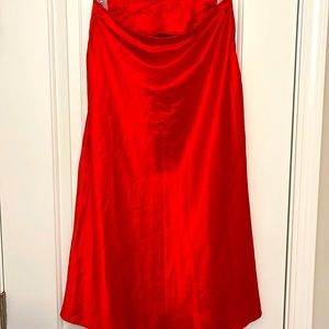 Ladies red satin skirt